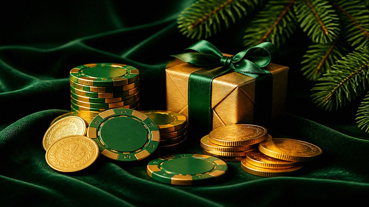 Stillleben zu Willkommensbonus: Chips, Münzen und Geschenk